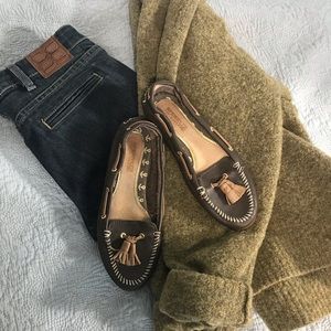 Sperry Brown Leather Moccasins EUC Sz 5.5